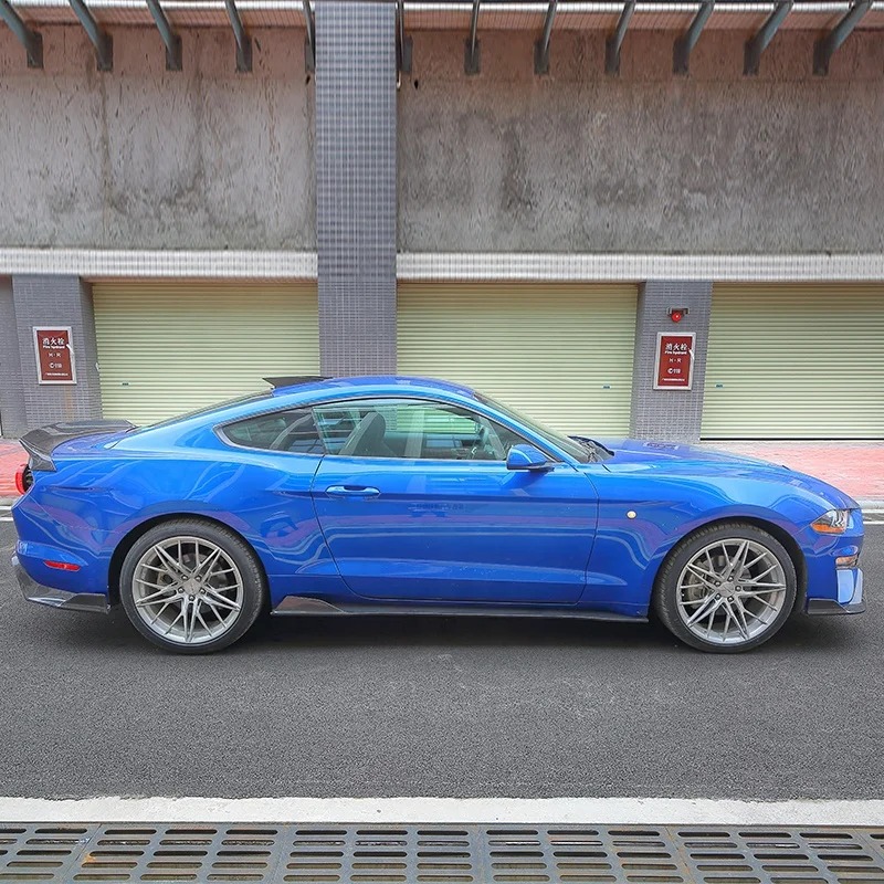 For  Mustang Body Kit New Carbon Fiber Front Lip Splitters Side Skirts Rear Diffuser with Exhaust Bumper Cut-Outs